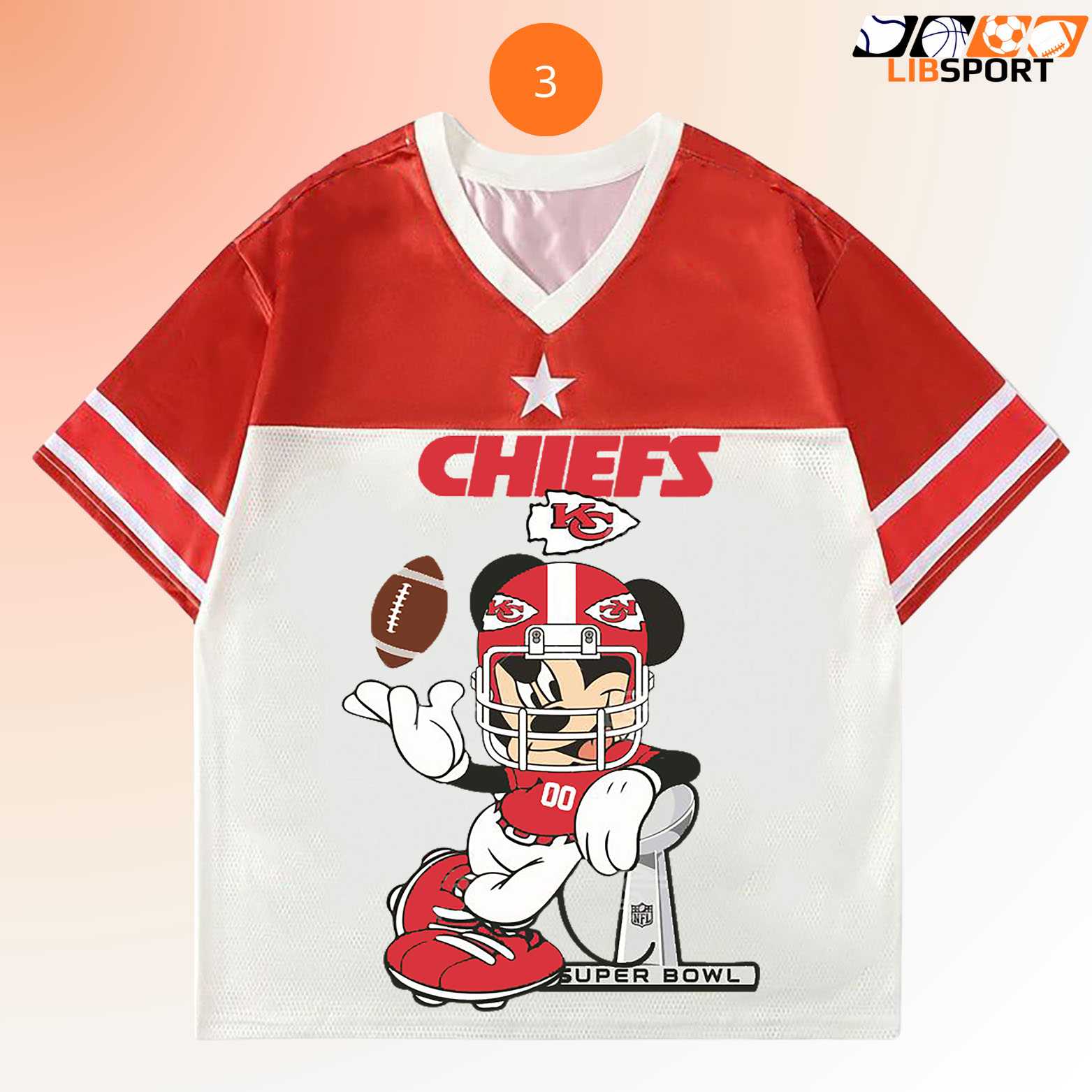 Mickey Mouse Kansas City Chiefs Jersey, Nfl Shirt, Game Day Unisex Tee